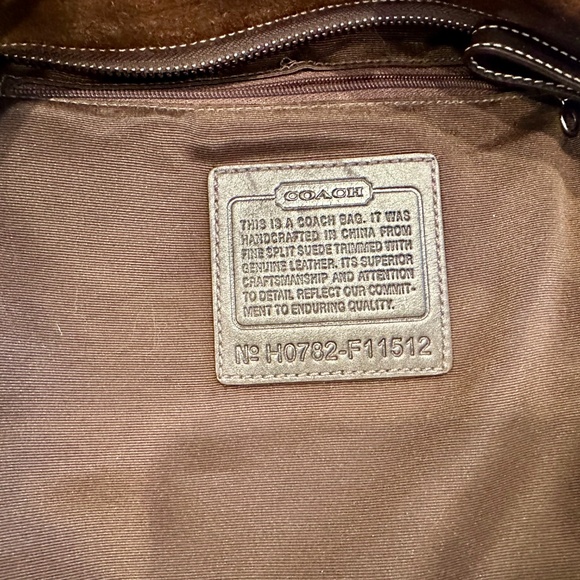 Vintage Y2K Coach Suede Crossbody / Messenger / Chocolate Brown - Picture 7 of 10